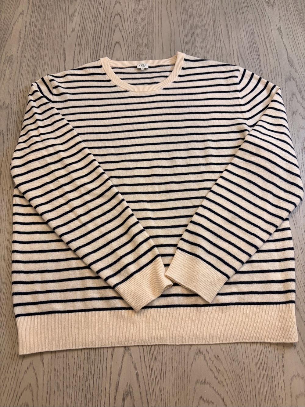 KULE The Men’s Chase Cashmere Navy & Cream Sweater Size XL
